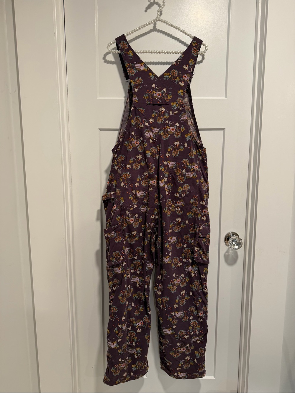 Duluth Trading Co Purple Chicken Print Overalls - Picture 6 of 8